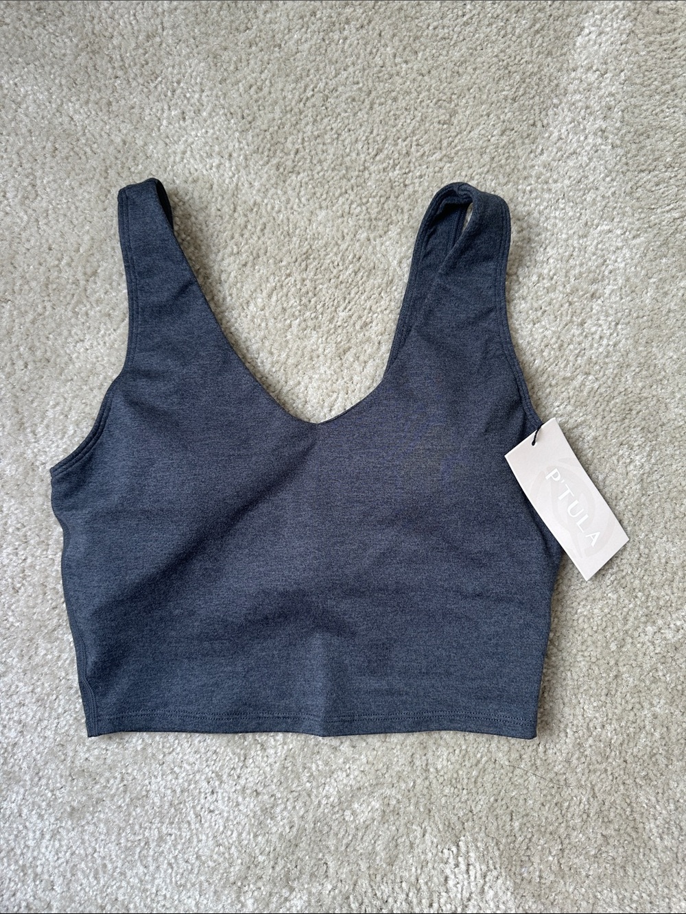 P'tula Charcoal Scoop Bralette in Dark Gray